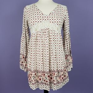 Bohemian Flowy Dress with Lace